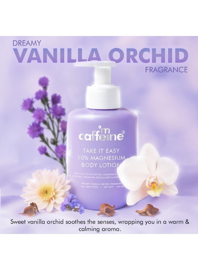 mCaffeine 10% Magnesium Body Lotion 300ml | Stress-Relief & Better Sleep | Mild Vanilla Orchid Fragrance Calms & Soothes | 3% Cocoa Butter, Non-Greasy, Deep Moisturization Bodylotion for Men & Women | Winter Cream for Dry Skin - Image 3